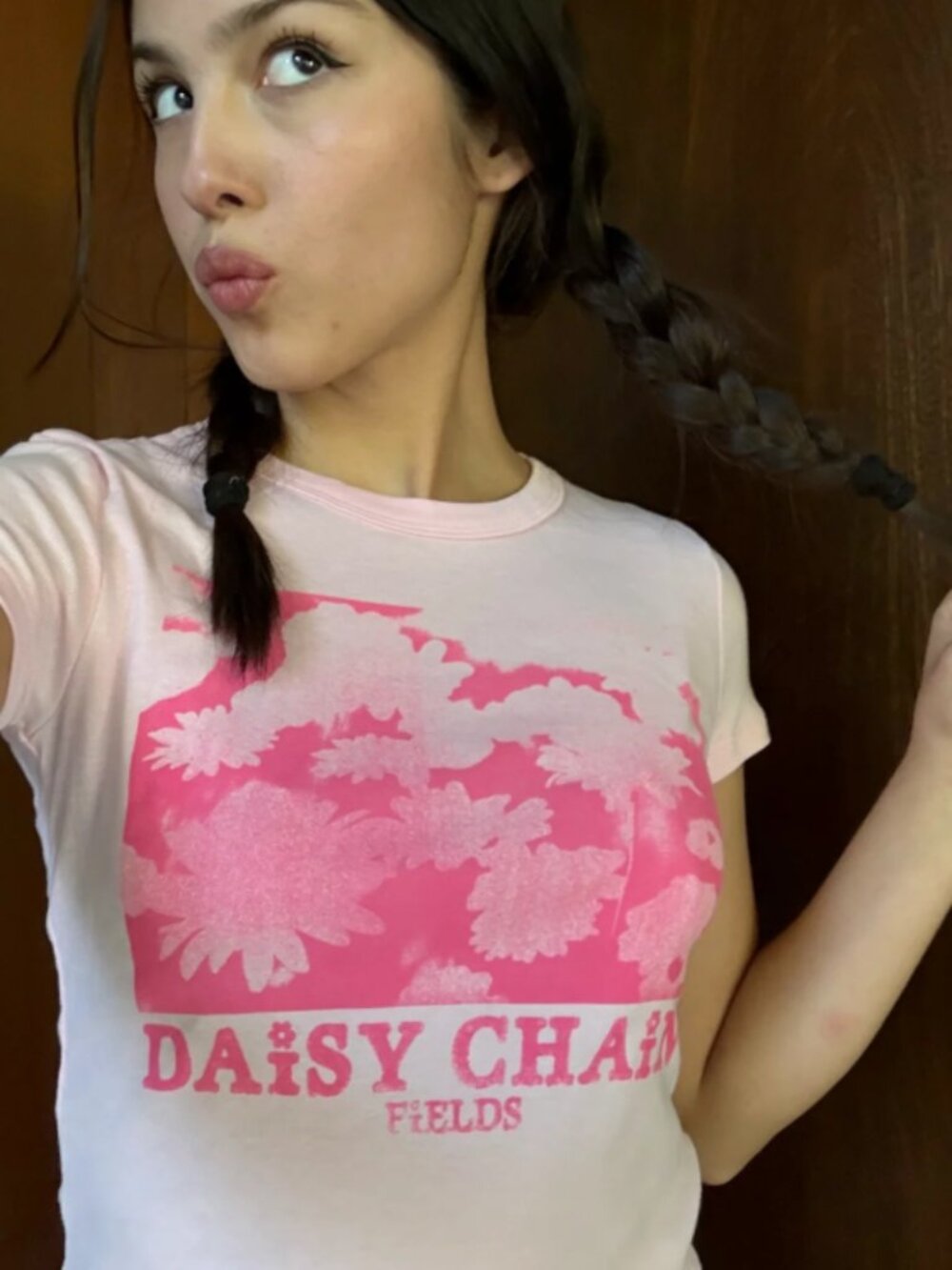 Olivia Rodrigo Daisy Chain Fields Concert Inverted Baby Tee Shirt